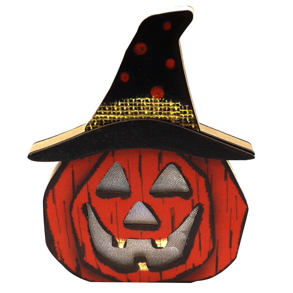 Wooden Pumpkin Lamp
