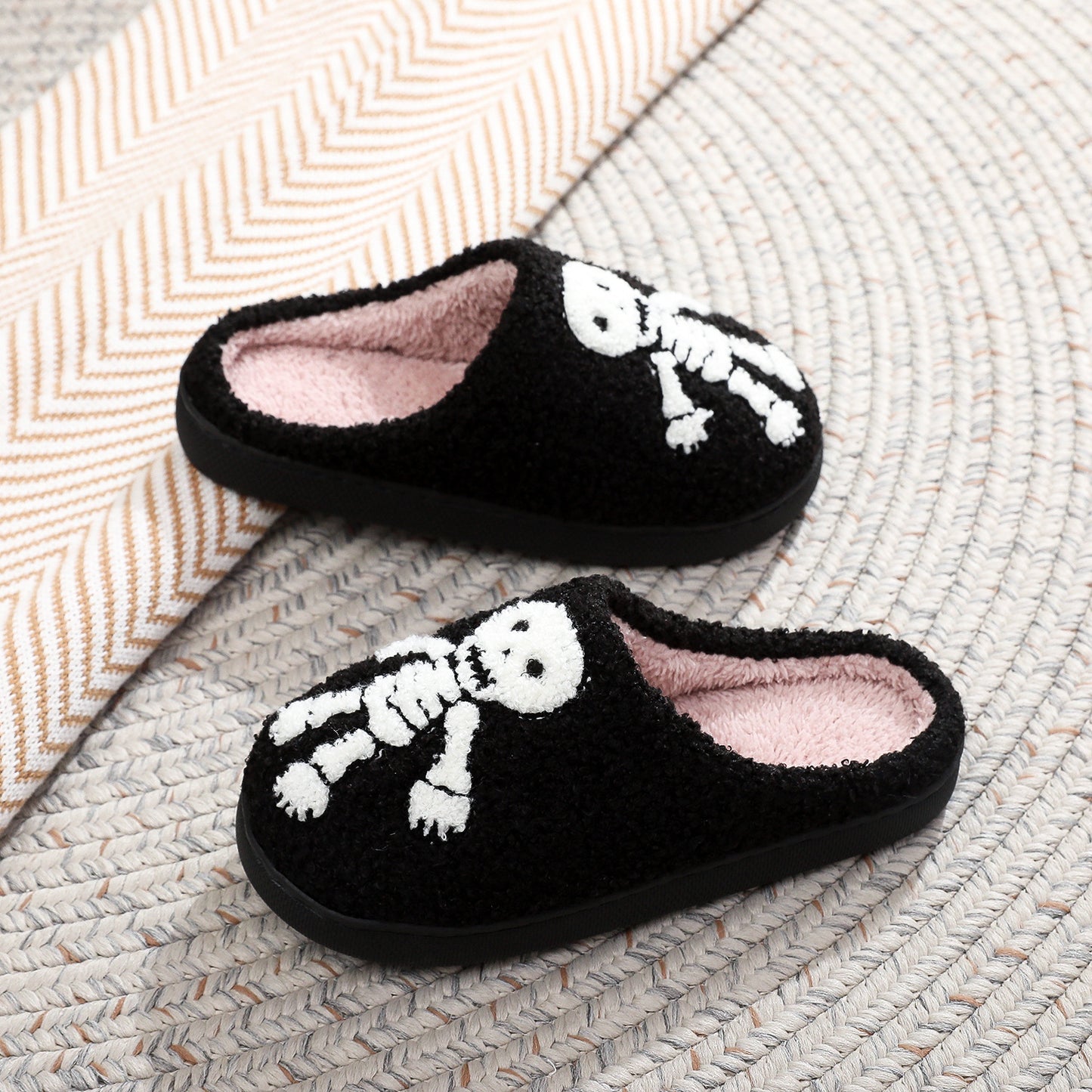 Cozy Skull Cotton Slippers