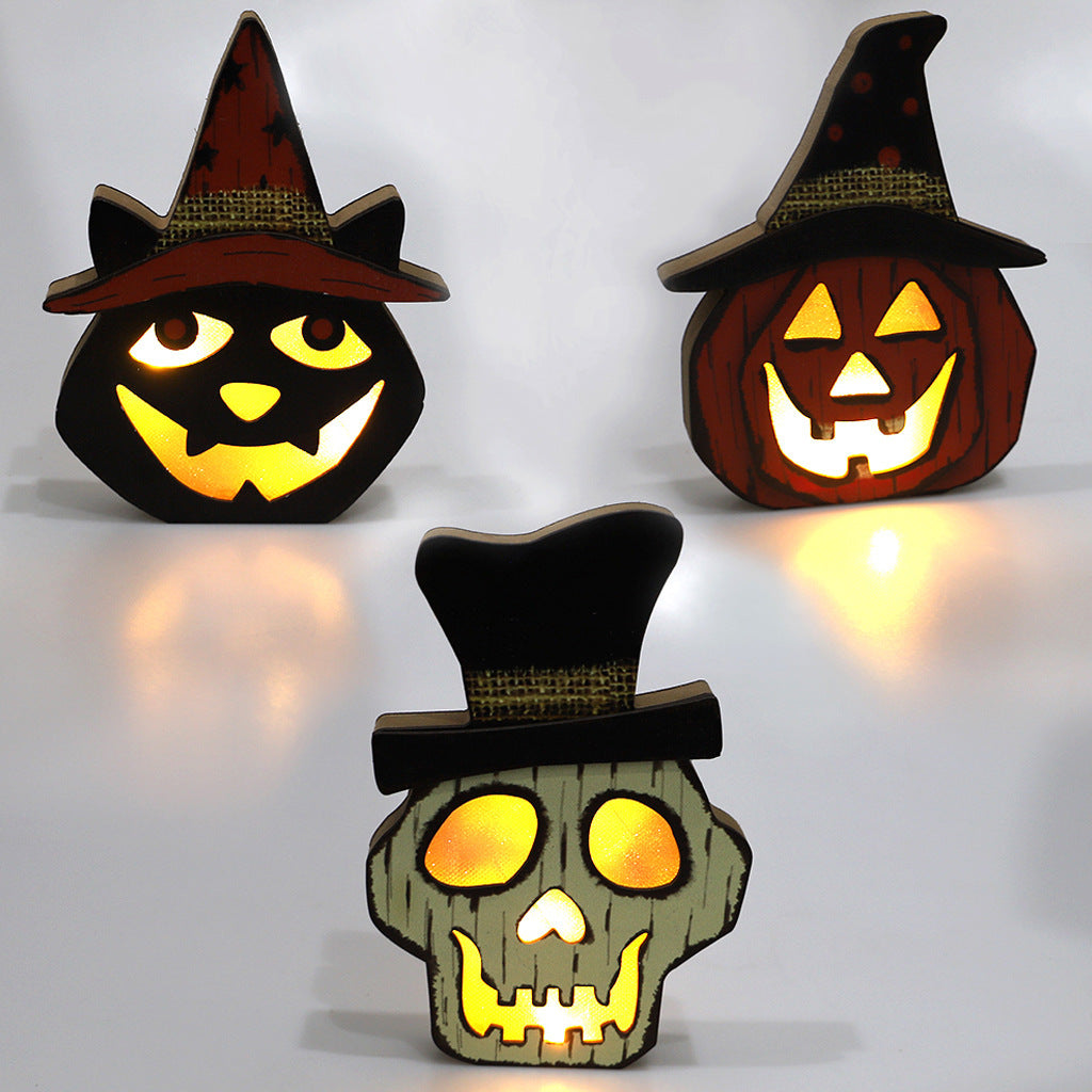 Wooden Pumpkin Lamp