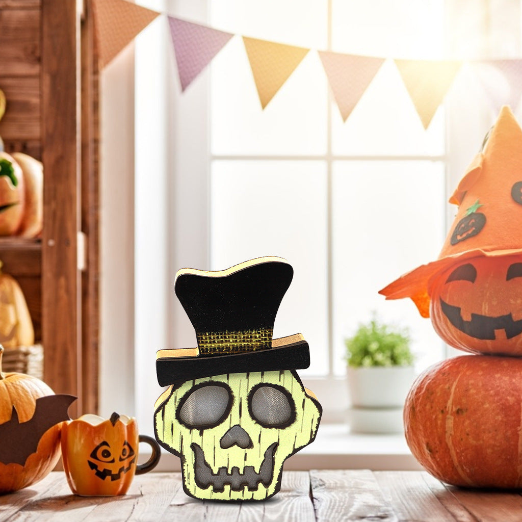 Wooden Pumpkin Lamp