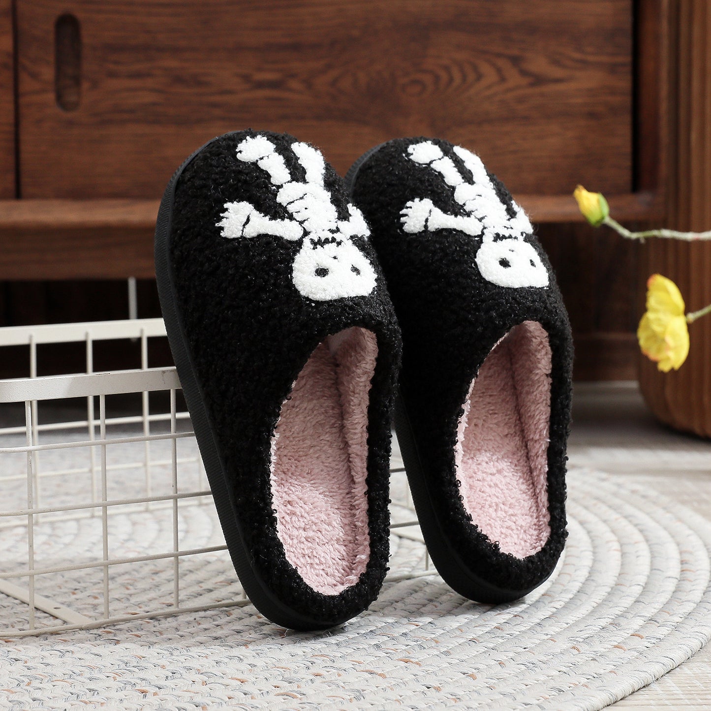 Cozy Skull Cotton Slippers