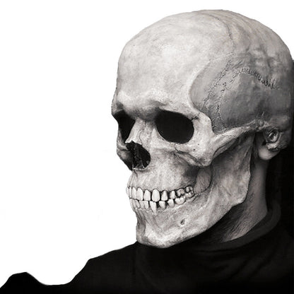 💀 Movable Jaw Skull Mask – Full Head Latex Helmet