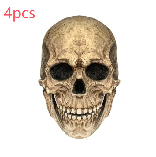 💀 Movable Jaw Skull Mask – Full Head Latex Helmet
