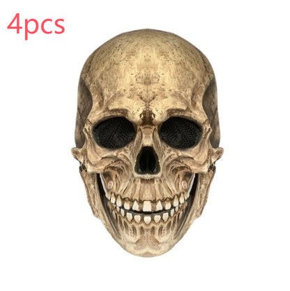 💀 Movable Jaw Skull Mask – Full Head Latex Helmet